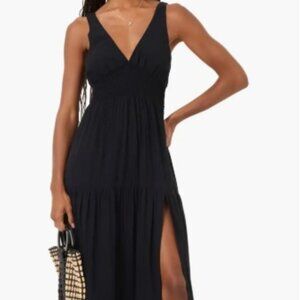 Lilikoi Smocked Waist Tiered Cover-Up Maxi Dress